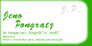 jeno pongratz business card